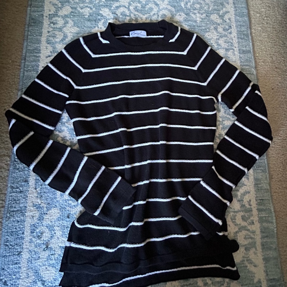 vintage y2k Striped Black and White Sweater downtown girl